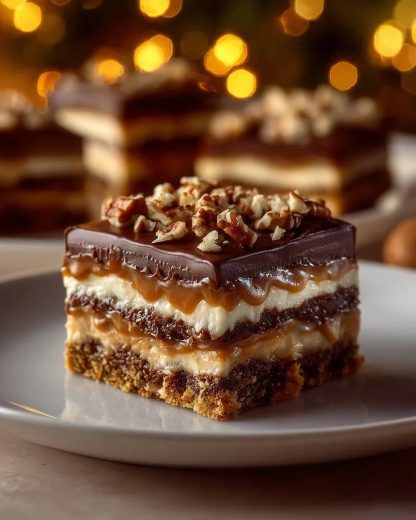 Delicious homemade Payday Cookie Bars with chocolate and peanuts