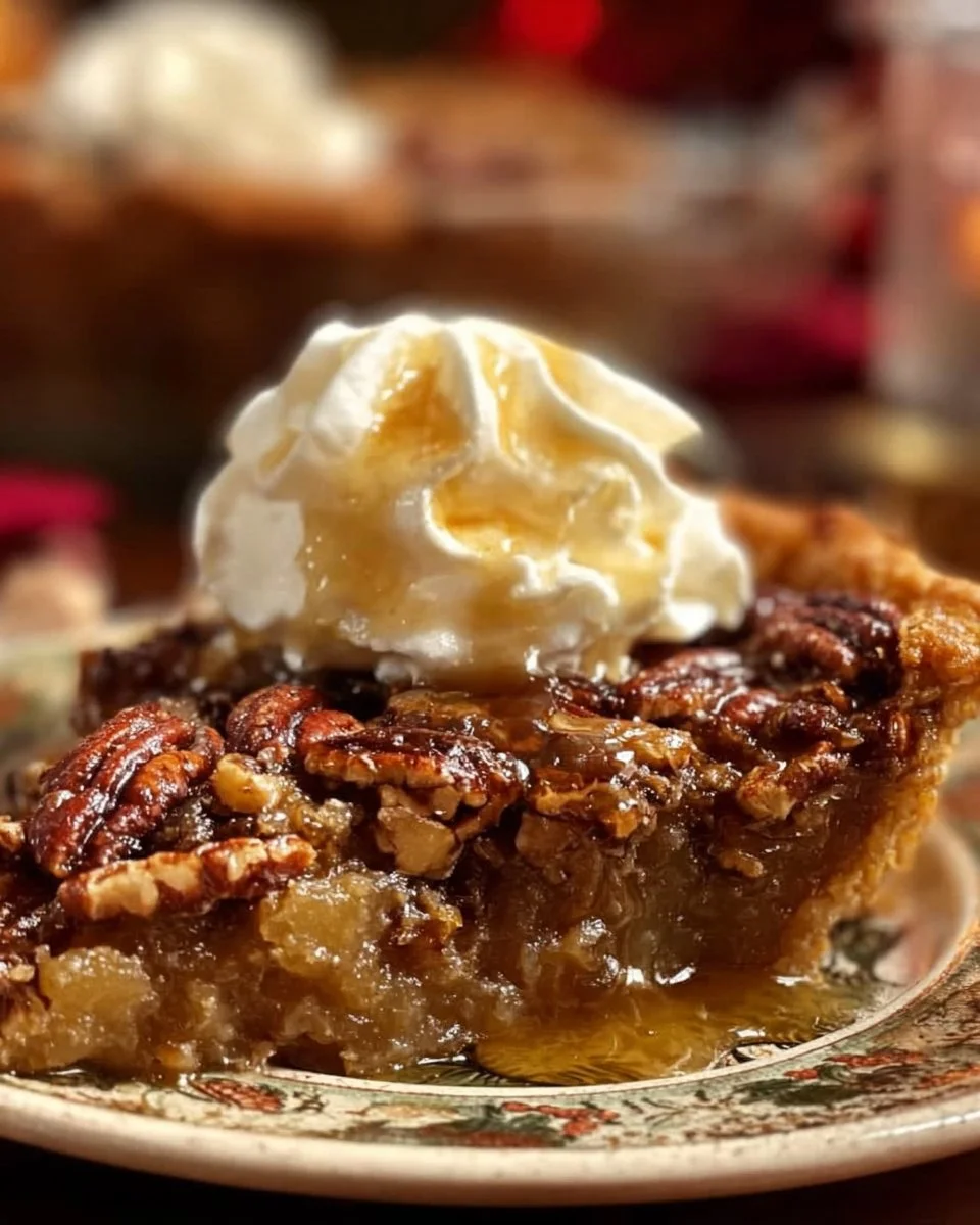 Delicious pecan pie cobbler with a crunchy topping