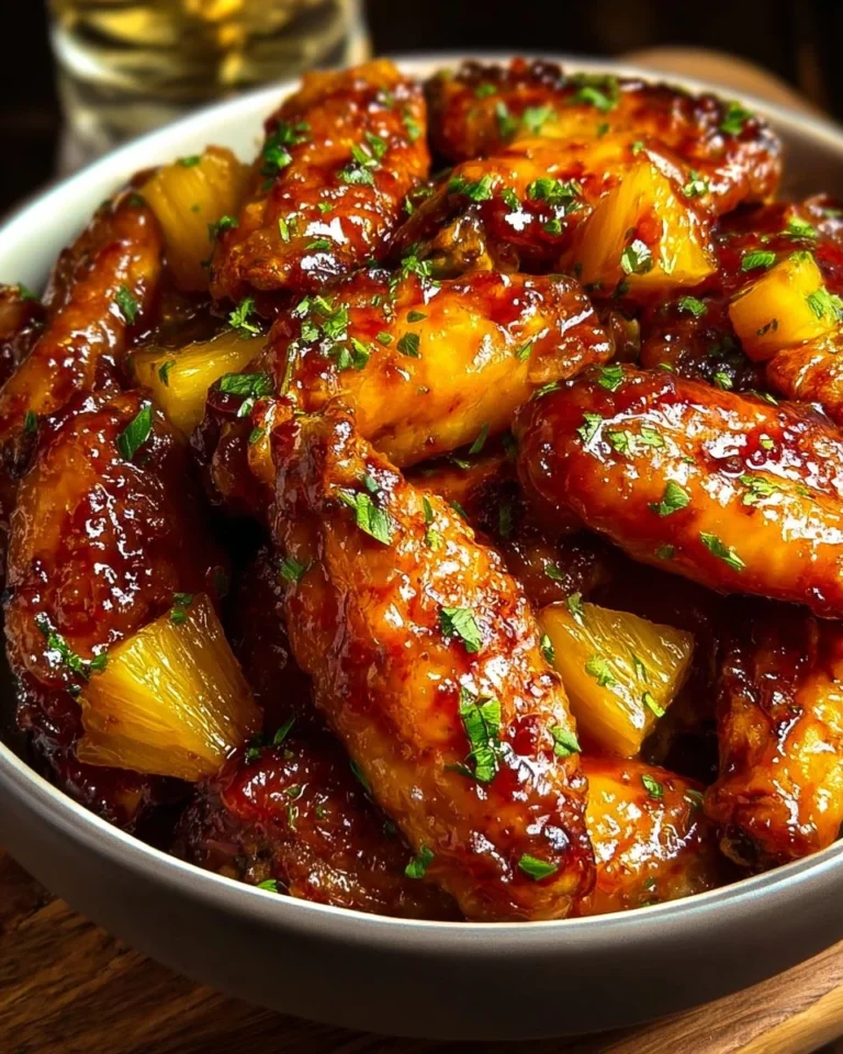 Delicious Pineapple Chicken Wings with a tropical glaze