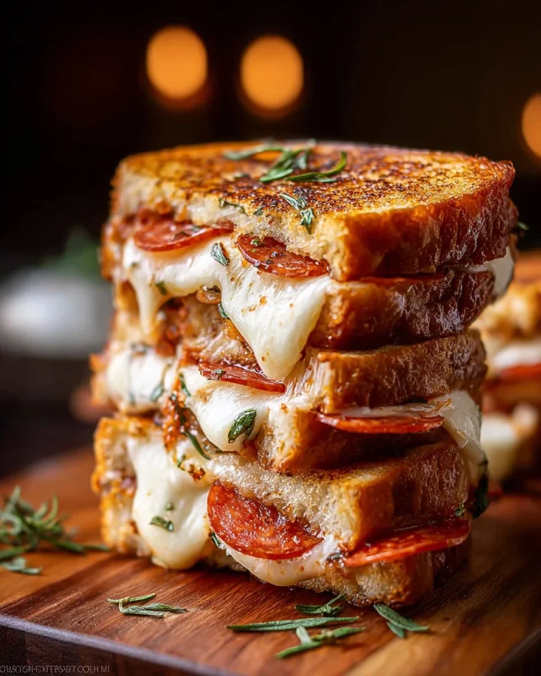 Delicious Pizza Grilled Cheese Sandwiches, meld of cheese and pizza flavors