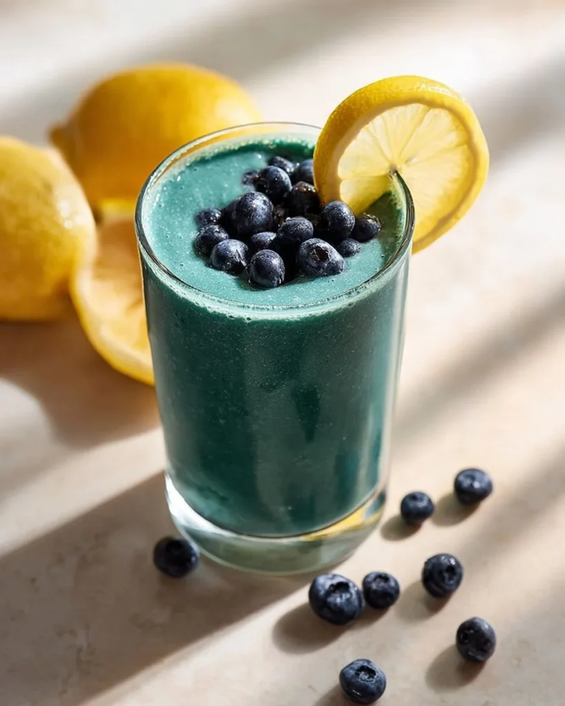 Refreshing lemon-blueberry smoothie with anti-inflammatory ingredients