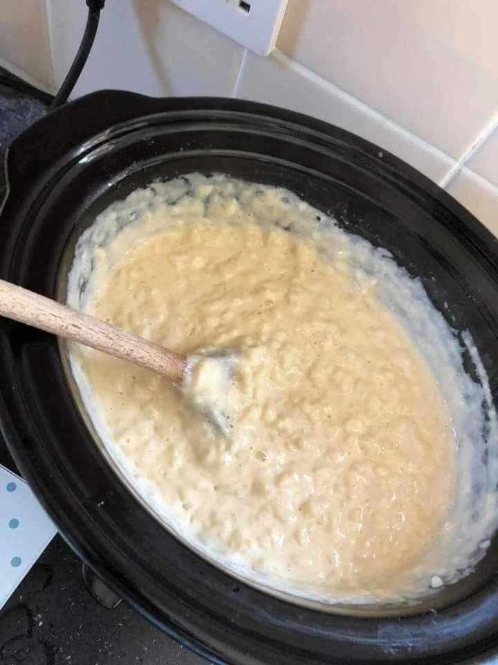 Delicious homemade rice pudding served in a bowl with a sprinkle of cinnamon on top.