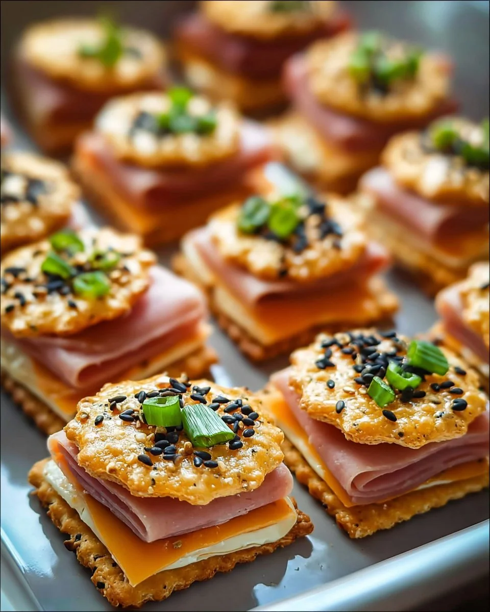 Ritz Cracker Sandwiches served at a party with various fillings