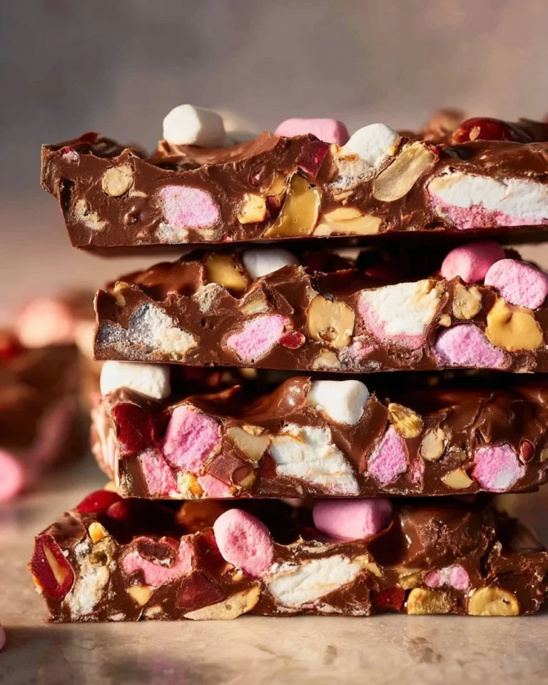 Delicious Rocky Road ice cream with marshmallows and nuts.