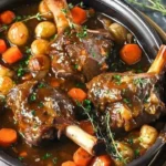 Rustic Slow-Cooked Lamb Shanks in a Rich Herbed Gravy