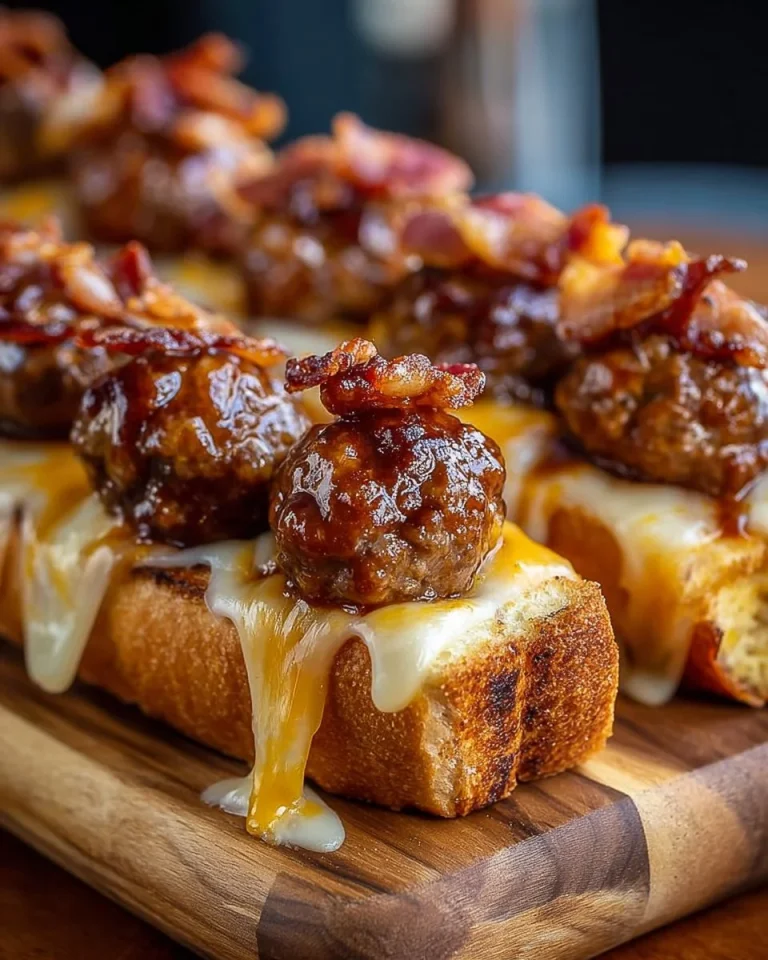 Delicious Bourbon BBQ Meatball Subs served with crispy bread and fresh toppings