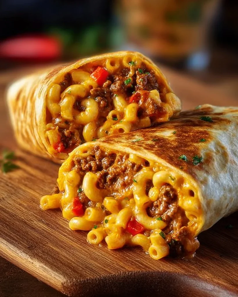 Bowl of Sloppy Joe Mac and Cheese topped with cheese and parsley