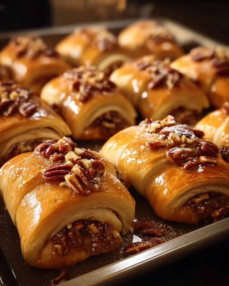 Stuffed Pecan Pie Crescent Rolls ready to be served