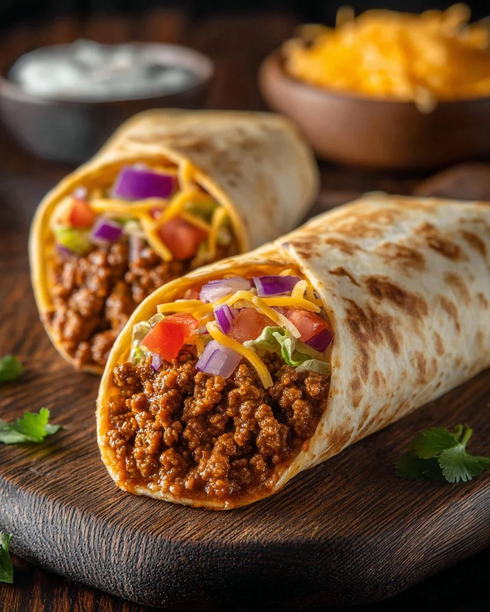 Taco Bell's Beefy Melt Burrito featuring beef, cheese, and creamy sauce.
