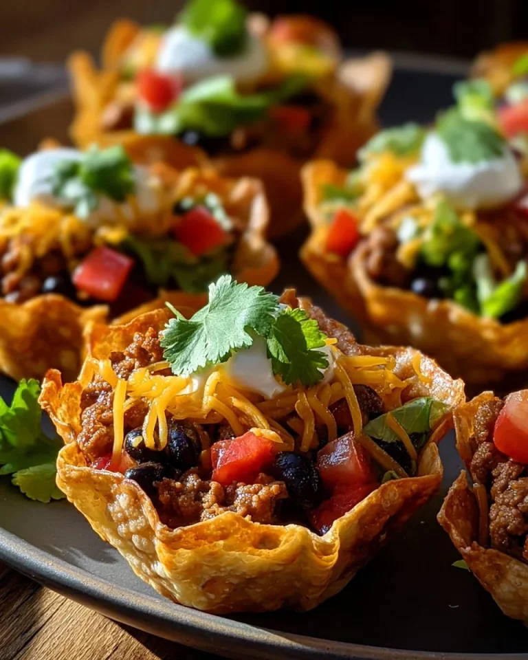 Delicious taco cupcakes topped with cheese and guacamole