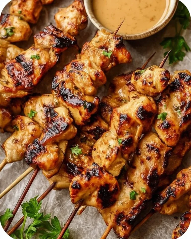 Delicious Air Fryer Bang Bang Chicken Skewers served on a platter