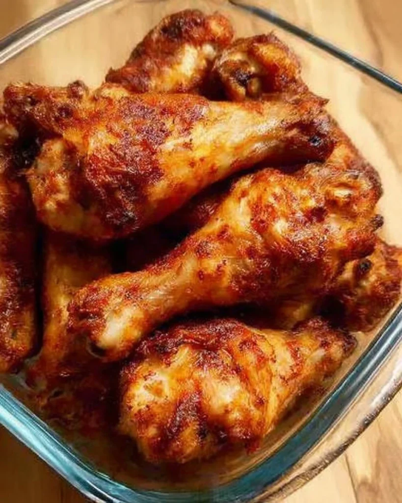 Crispy air fryer chicken wings plated with dipping sauce