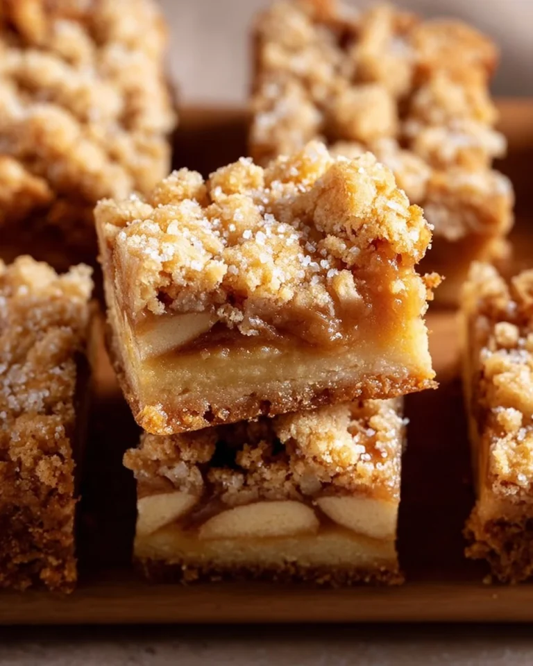 Delicious Apple Crisp Shortbread Bars with spiced apple filling and buttery crust