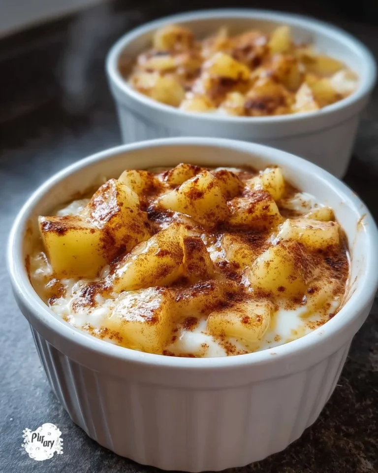 Baked Apple Cinnamon Cottage Cheese Breakfast Bowl topped with apple and cinnamon.