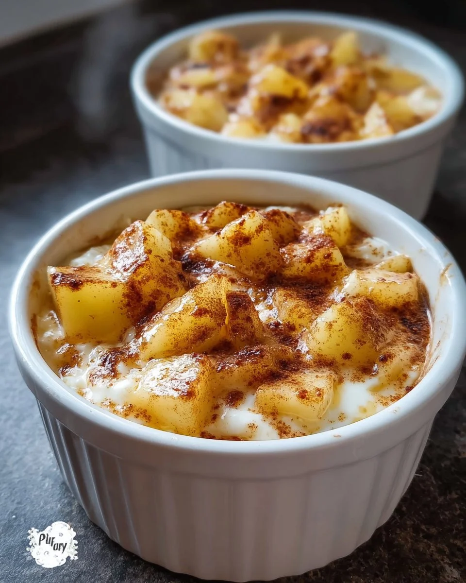Baked Apple Cinnamon Cottage Cheese Breakfast Bowl topped with apple and cinnamon.