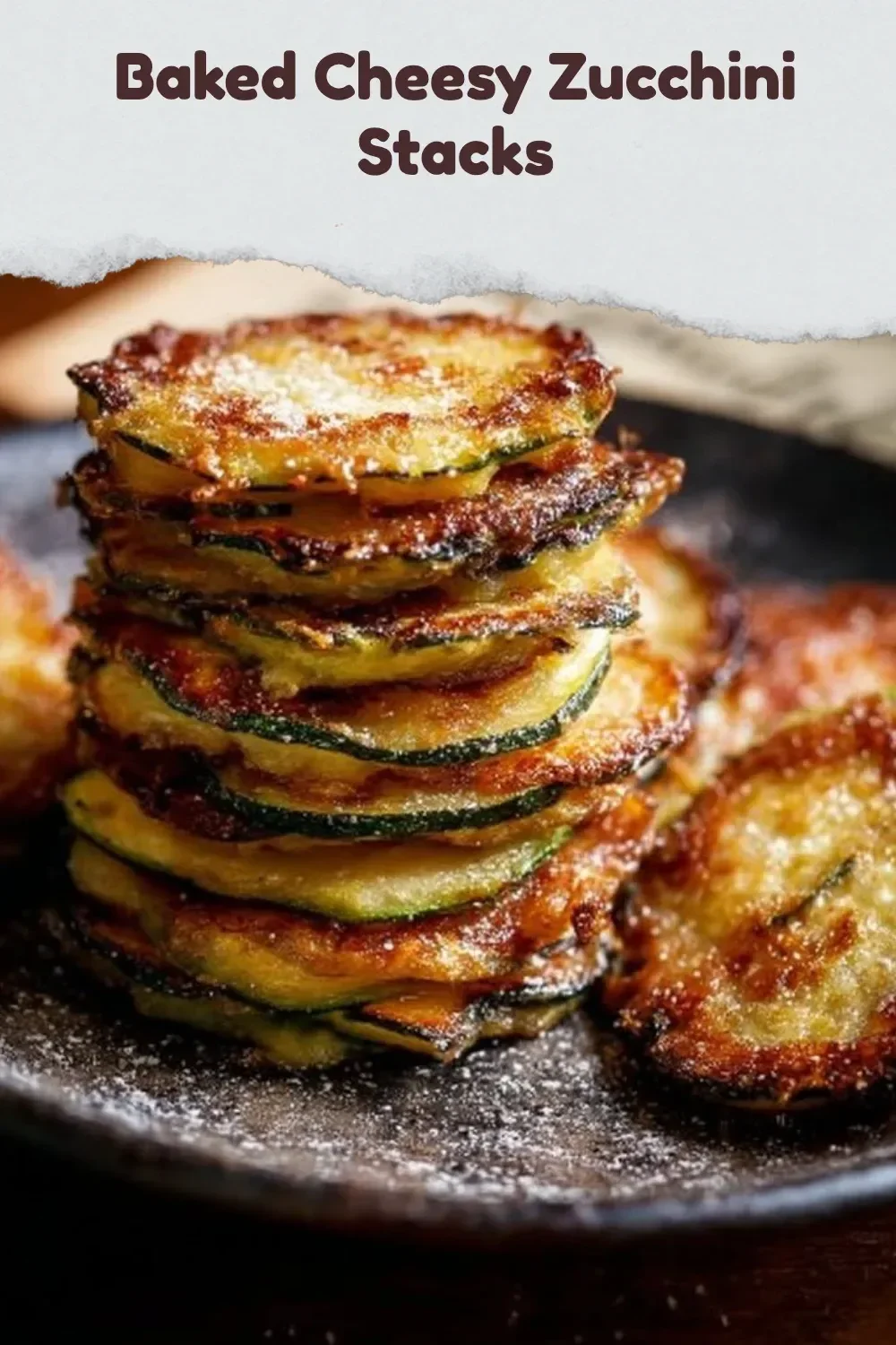 Baked cheesy zucchini stacks, a healthy and delicious recipe for vegetable lovers.