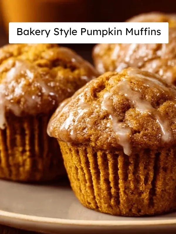 Delicious bakery style pumpkin muffins fresh out of the oven
