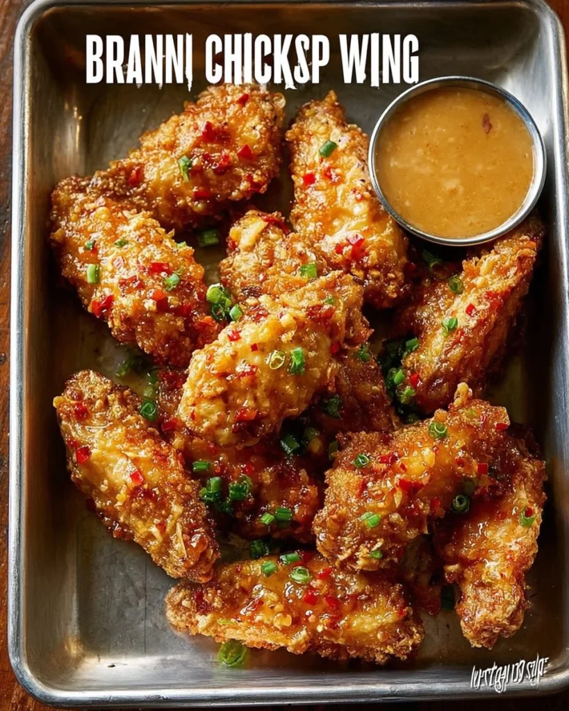 Delicious Bang Bang Chicken served with spicy sauce and garnished