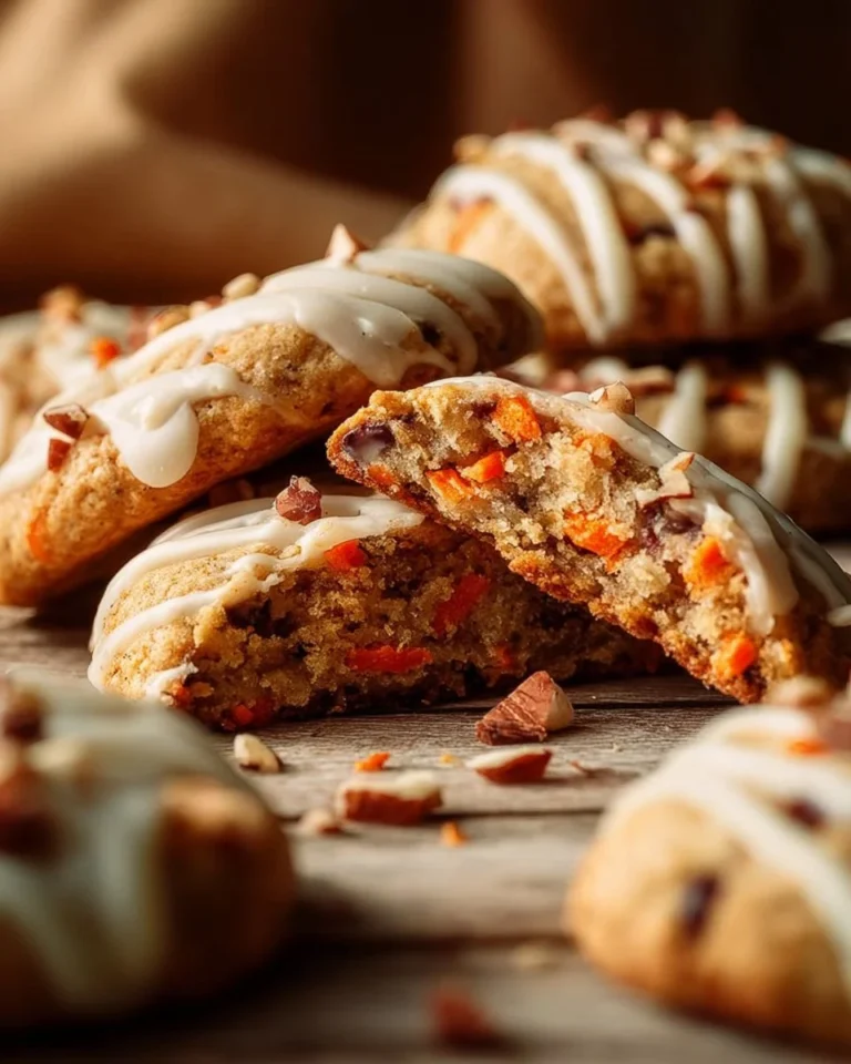 Delicious carrot cake cookies with cream cheese frosting