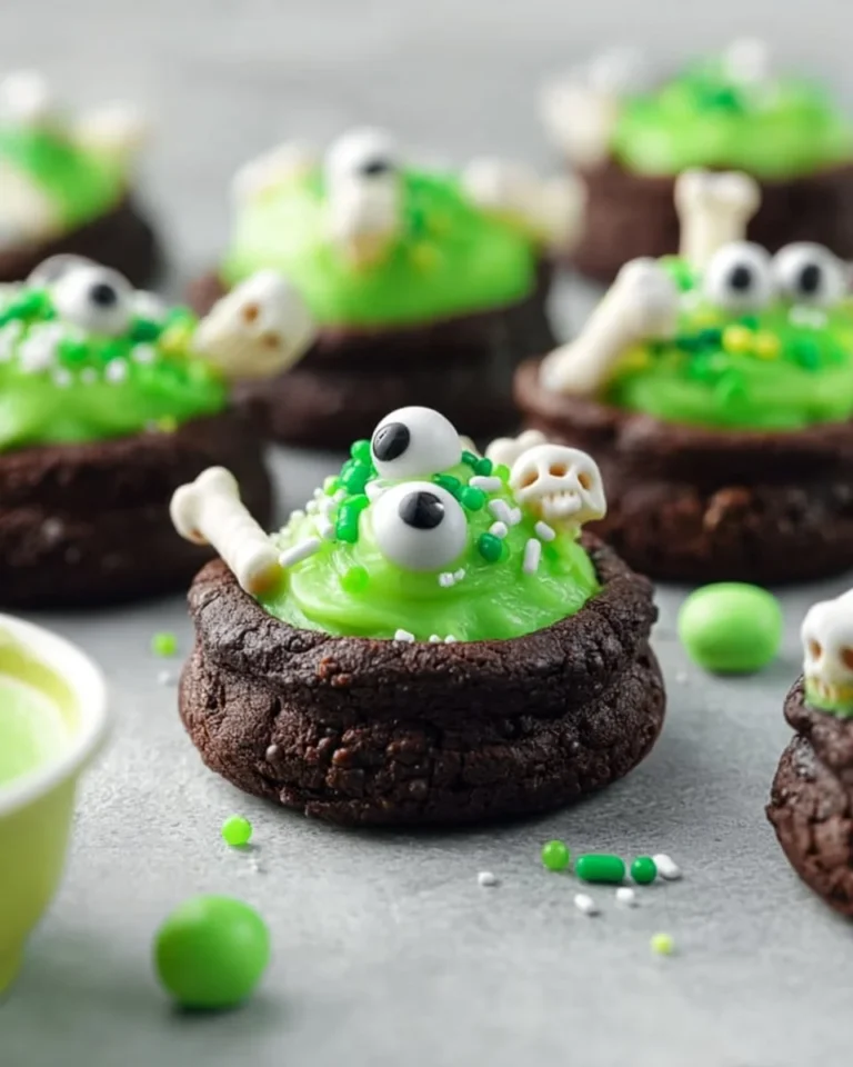 Delicious Cauldron Cookies decorated for Halloween celebrations