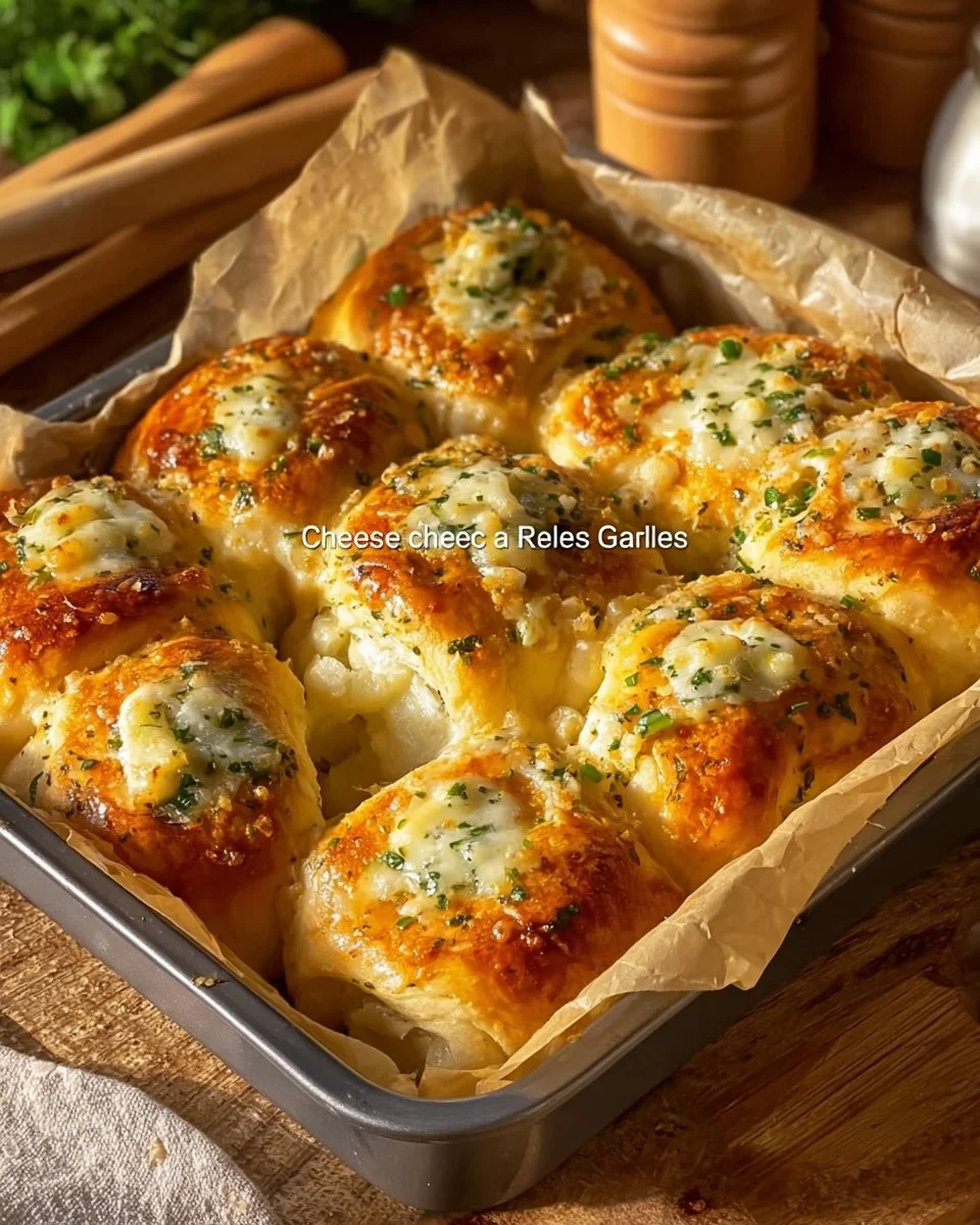 Freshly baked Cheese Garlic Rolls with melted cheese and garlic flavor.