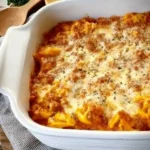 Cheesy Baked Tortellini Casserole With Meat Sauce Cheesy Baked Tortellini Casserole With Meat Sauce