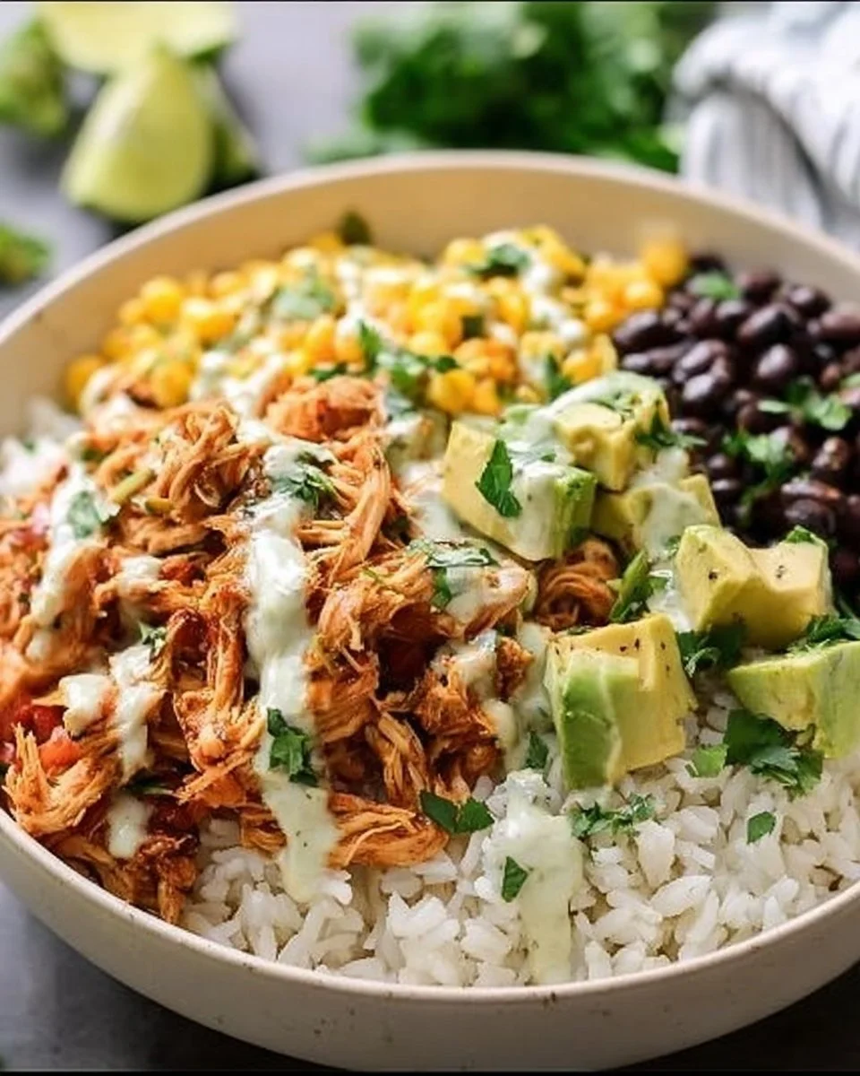 Delicious Chicken Burrito Bowl with fresh ingredients and vibrant flavors