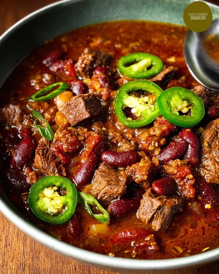 Bowl of chili with beef short ribs and chorizo garnished with cilantro