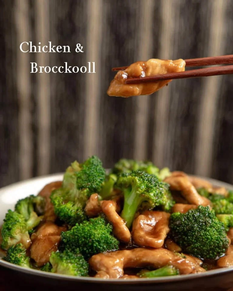Delicious Chinese Chicken and Broccoli dish served with rice.