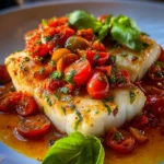 Cod in Tomato Lemon Butter Sauce