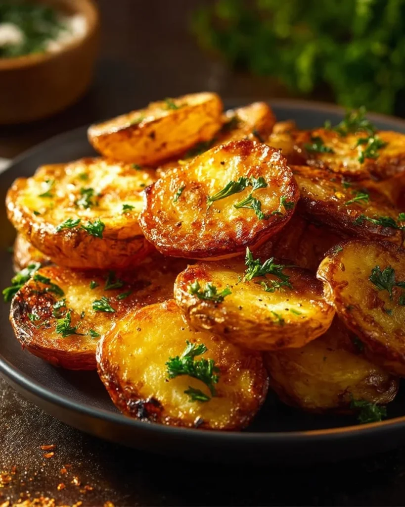 Crispy air fryer potatoes, golden and fluffy, ready to serve.