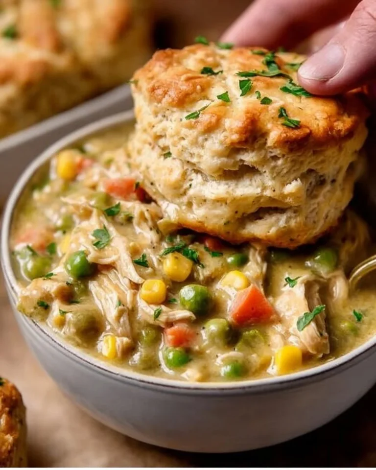 Delicious Crock Pot Chicken Pot Pie served in a rustic bowl