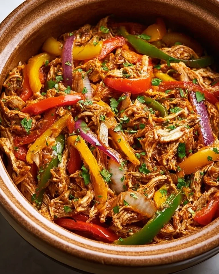 Delicious Crockpot fajitas served in a bowl with toppings and fresh ingredients.