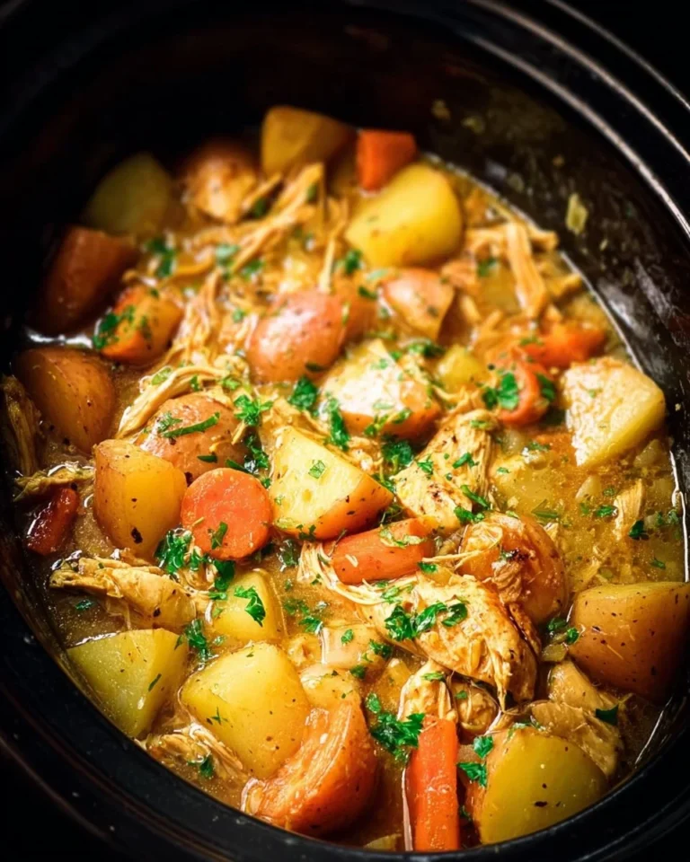 Delicious Crockpot Ranch Chicken served on a plate with herbs and vegetables