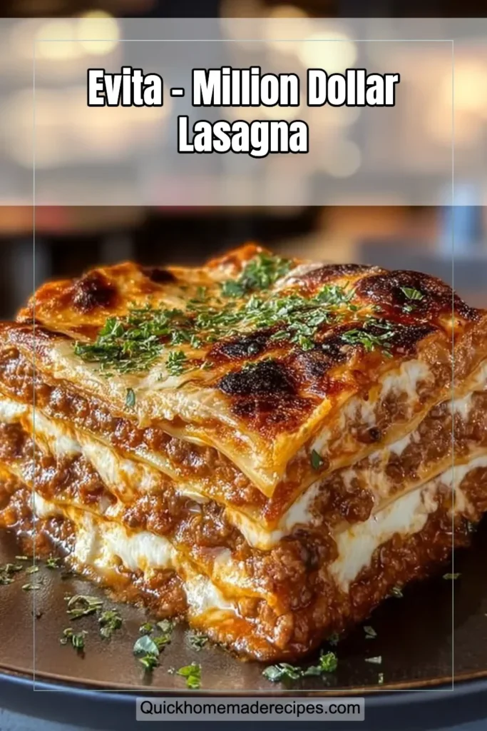 Delicious Million Dollar Lasagna recipe inspired by Evita