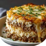 French Onion Ground Beef and Rice Casserole