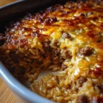French Onion Ground Beef and Rice Casserole