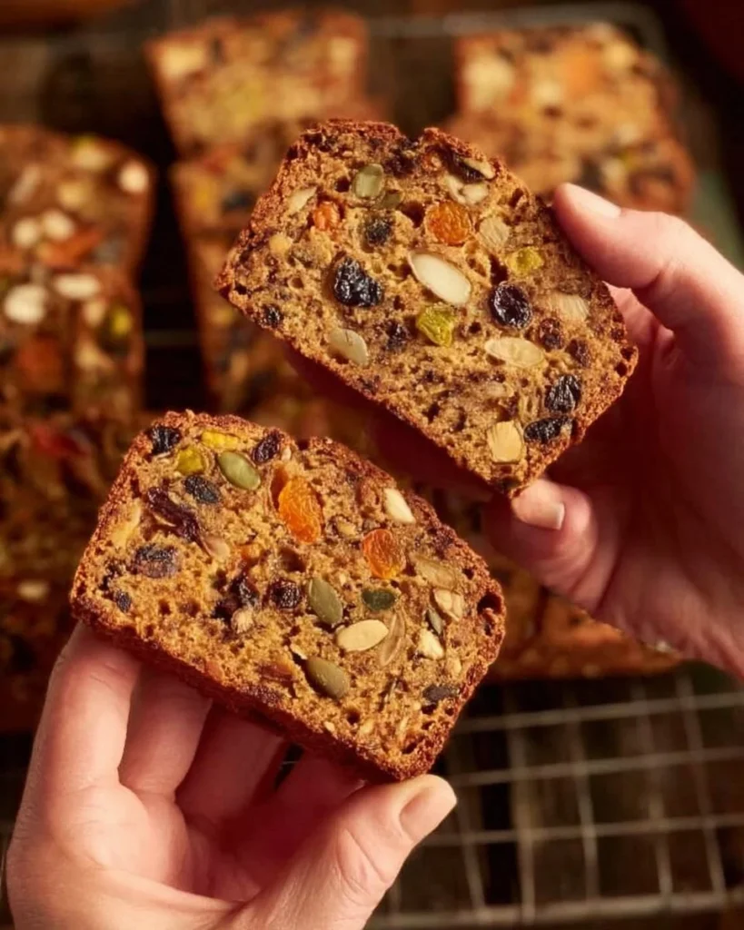 A variety of colorful Fruit and Nut Crackers on a wooden platter.