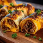 Garlic Butter Beef Cheeseburger Rollups