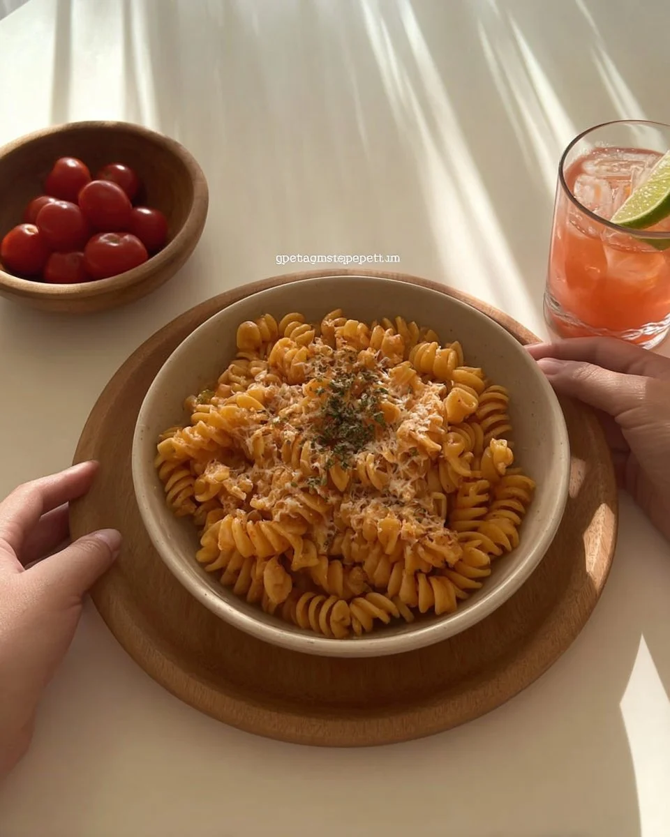 Delicious Garlic Butter Pasta garnished with parsley and grated parmesan
