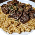 Garlic Butter Steak Bites & Spicy Cajun Alfredo Twisted Pasta