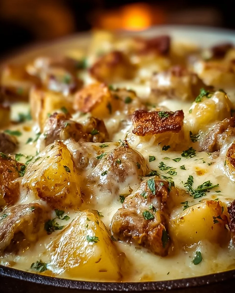 Delicious Garlic Parmesan Chicken and Potatoes cooked in a crockpot