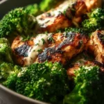 Grilled Chicken & Broccoli Bowls with Creamy Garlic Sauce
