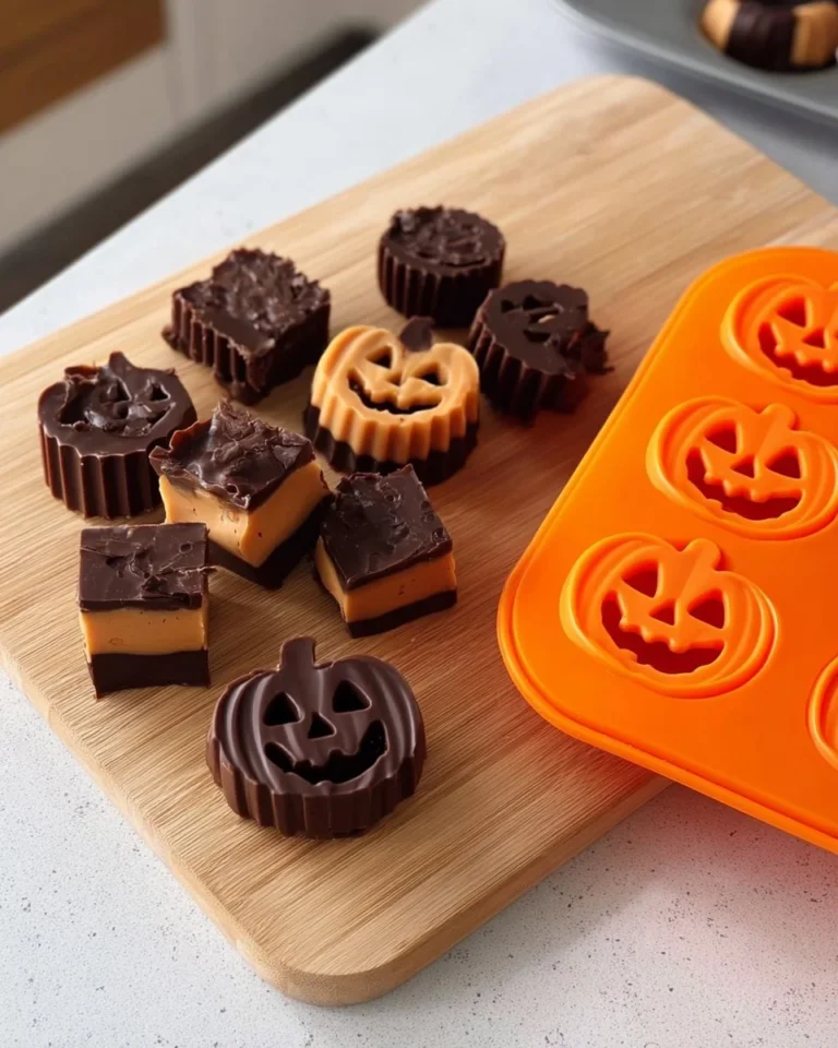 Homemade Halloween Peanut Butter Cups decorated for a festive treat.