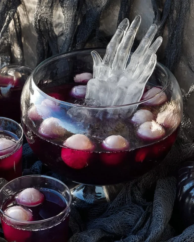 Colorful Halloween Punch served in a spooky-themed cup for kids