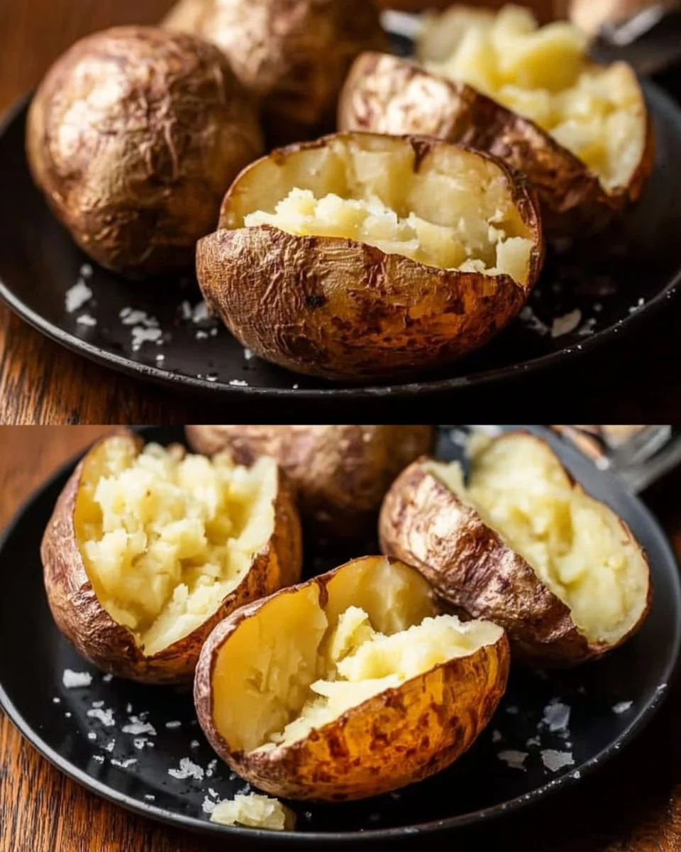 Air fryer jacket potato recipe with crispy skin and fluffy inside