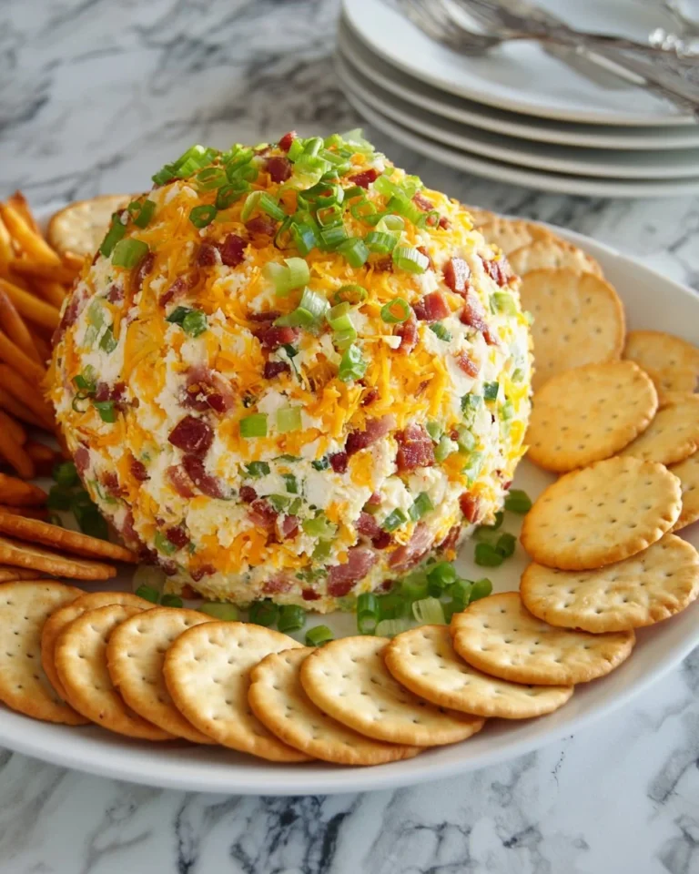 Delicious Jalapeño Popper Cheese Ball served with crackers