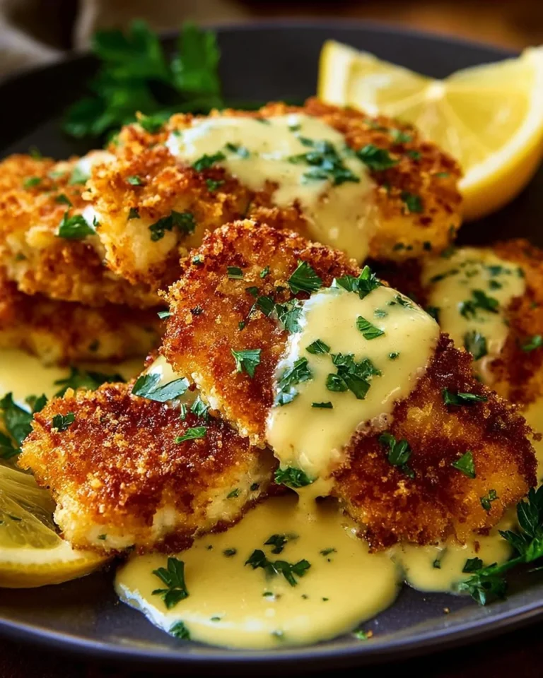 Lemon Pecorino Chicken Cutlets served with fresh herbs and lemon slices