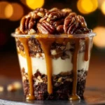 LOADED CARAMEL PECAN BROWNIE CHEESECAKE CUP