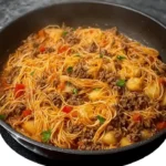 Noodles with Potatoes and Ground Beef
